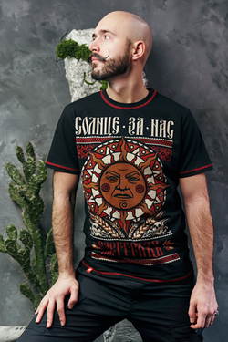 Футболка Варгградъ мужская чёрная «Солнце за нас»