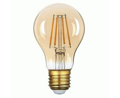 (4 шт.) Светодиодная лампочка General филамент A60S E27 10W 2700K 2K 60x105 (нитевидная) Золотая 661413 Золотой. Цоколь E27, General