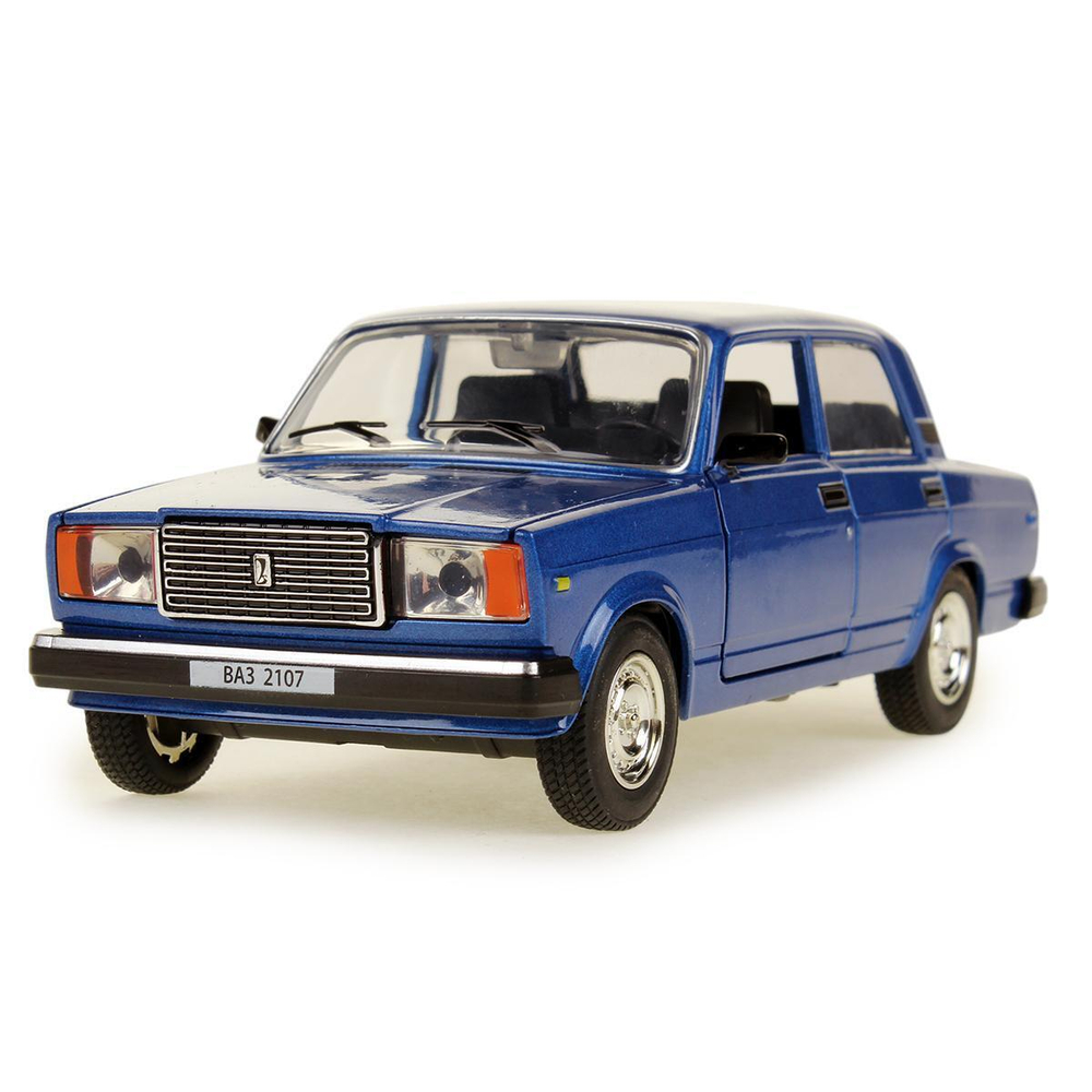 Модель ин. мет. "Ваз 2107" 17см, дв, кап., баг., синий, коробка VAZ-2107-B (Технопарк)