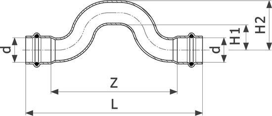 Обвод пресс Viega Profipress 18 мм с SC-Contur (серия 2428)
