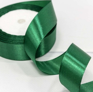 Лента Атласная Сатин 2,5 см Тёмно-зелёная