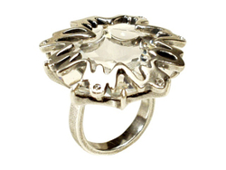 "Астероид" кольцо в серебряном покрытии из коллекции "Дизайн" от Jenavi