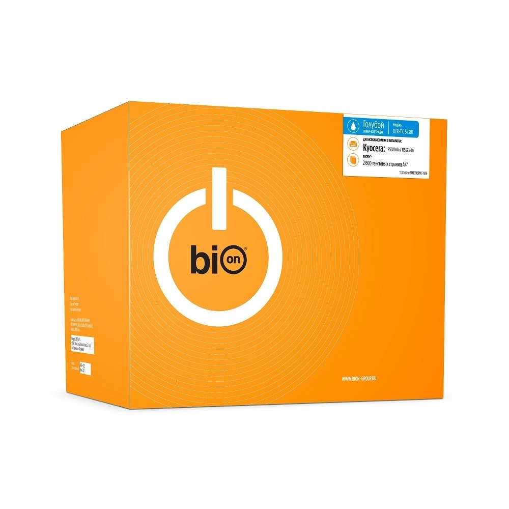 Bion BCR-TK-5230C  Картридж для Kyocera ECOSYS ( P5021cdn/P5021cdw/M5521cdn/M5521cdw) (2600  стр.), Голубой, с чипом