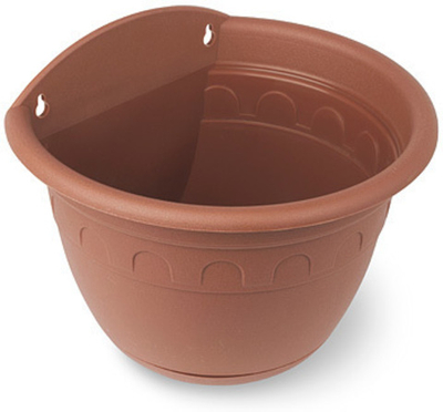 Кашпо настенное пластиковое 3,2л d-24см «Колывань» терракотовый С113Т