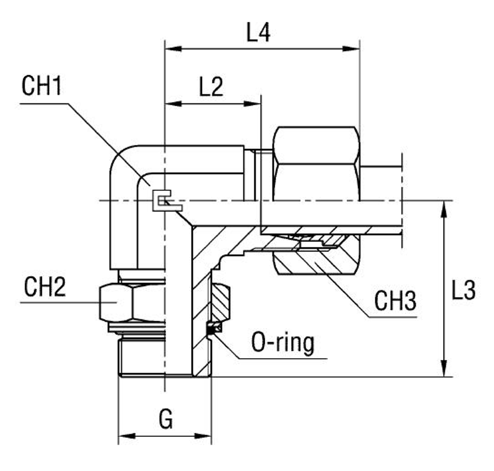 Штуцер FRG90 DL12 BSP 3/8 (в сборе)