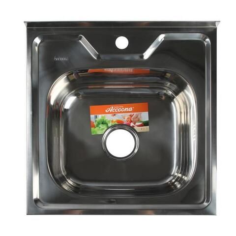 Мойка кухонная , накладная квадратная, нержавеющая сталь толщина 0.6 мм, матовая