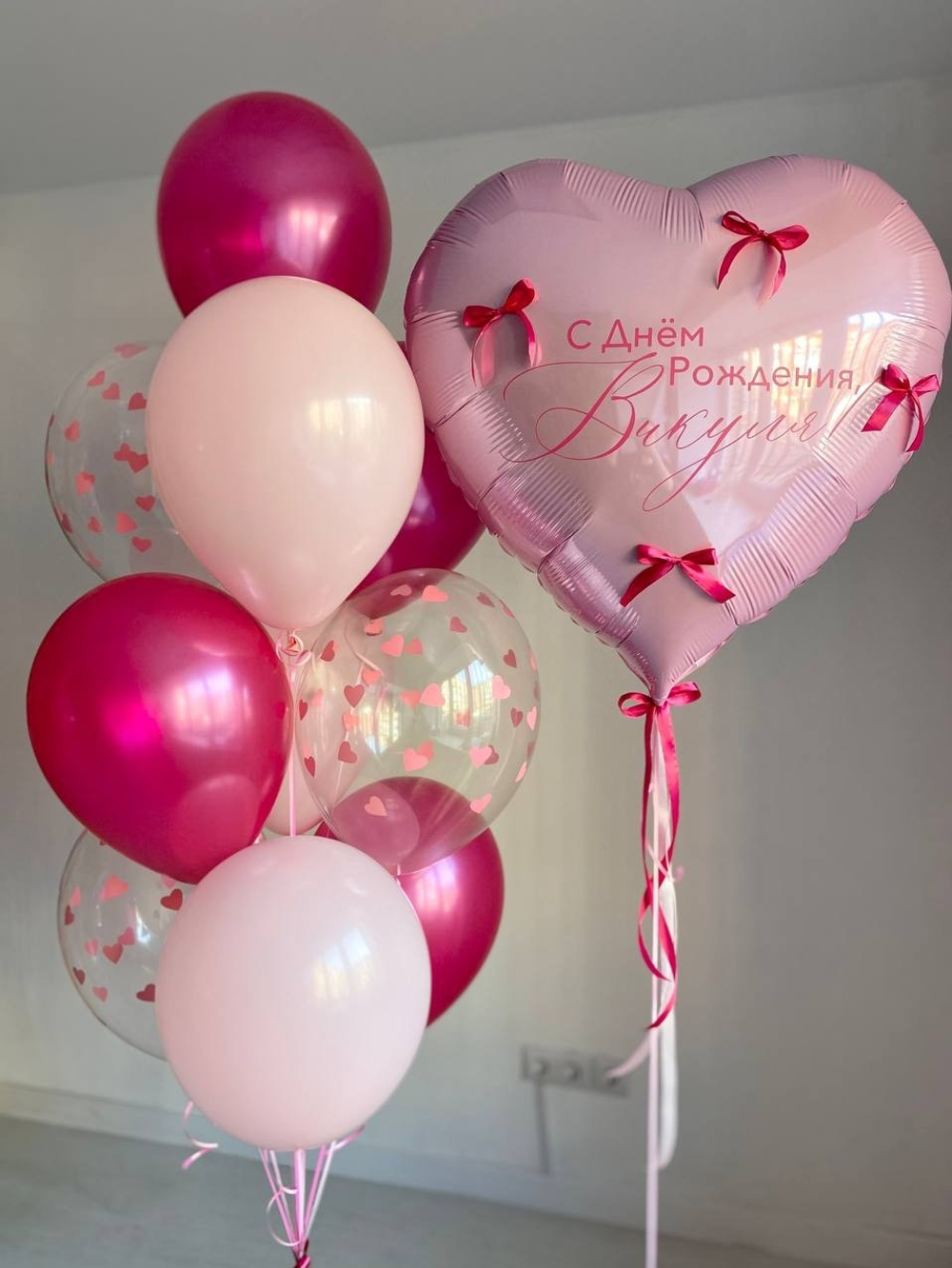 Воздушные шары с бантиками для девочки №3114