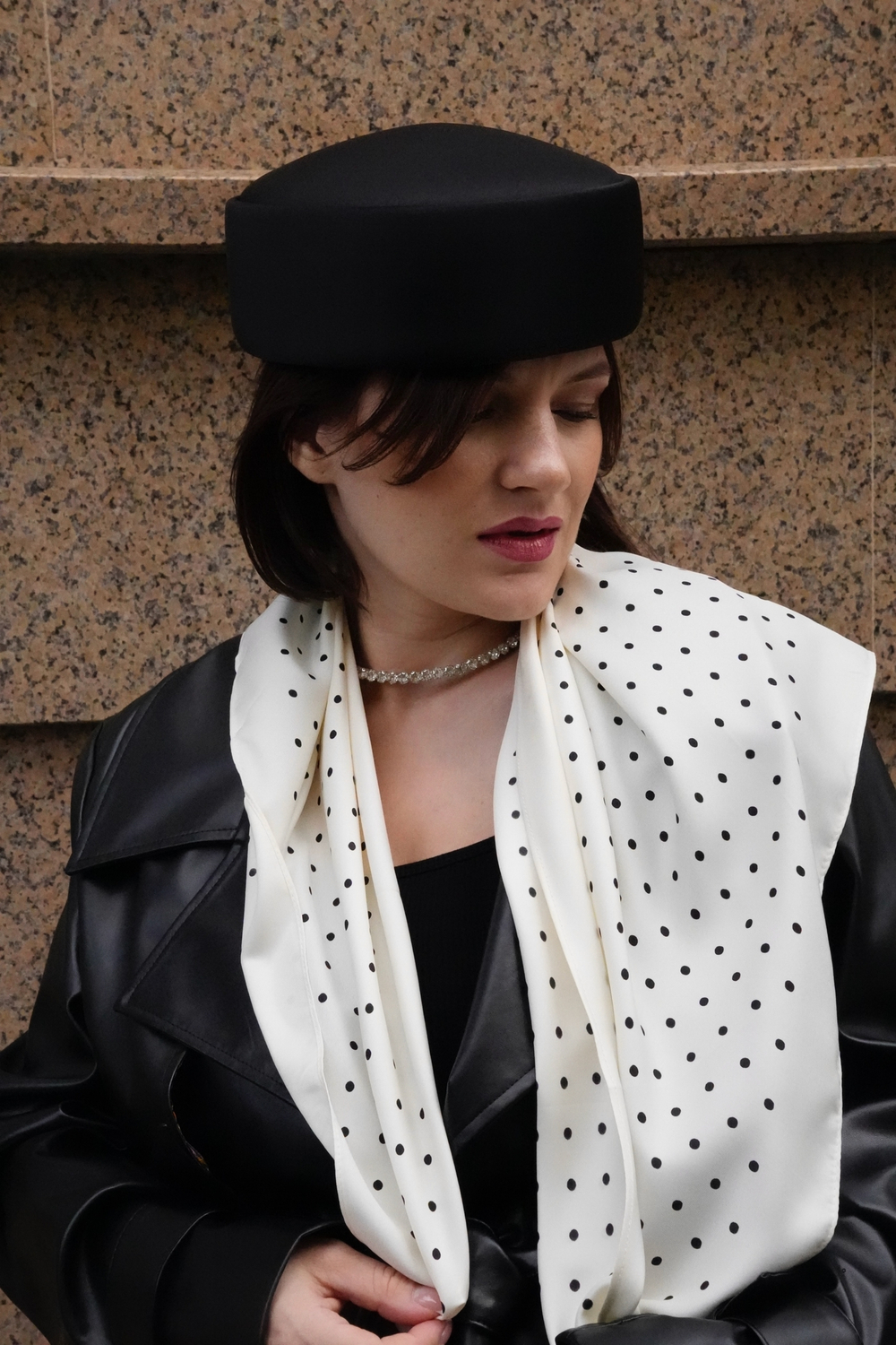 Платок шелк горошки