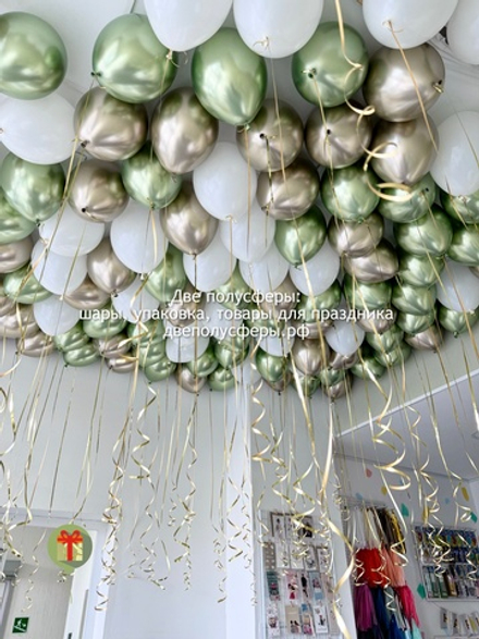 Набор шаров под потолок хром