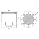 Водозабор с сетчатой крышкой Ø 165x100 (пленка) G2,5" (наружн.) нерж. AISI-316 /ВЗ.625.4/1