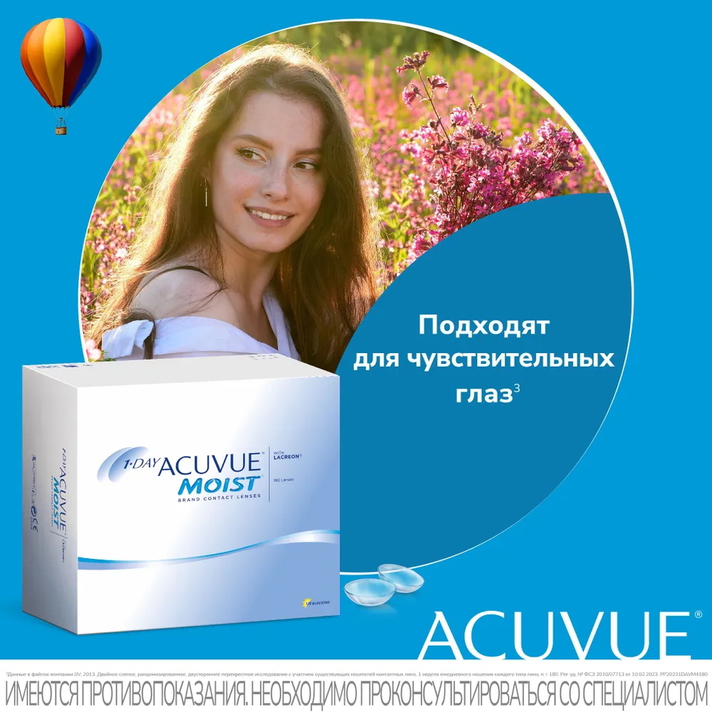 Контактные линзы 1-Day Acuvue Moist купить в интернет магазине Линзынадом24.рф
