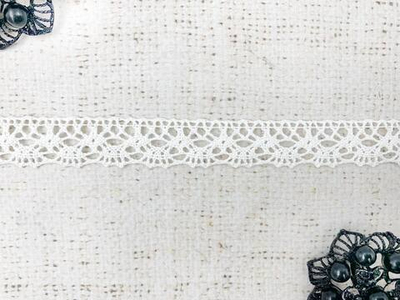 Кружево хлопковое/Тесьма вязаная, 20.01.015, ш. 2 см, белый