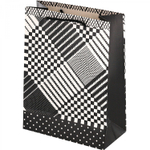 Пакет подарочный бумажный Alingar, (XL) 31х40х12 см, "Ромбы. Квадраты", ламинация, ассорти