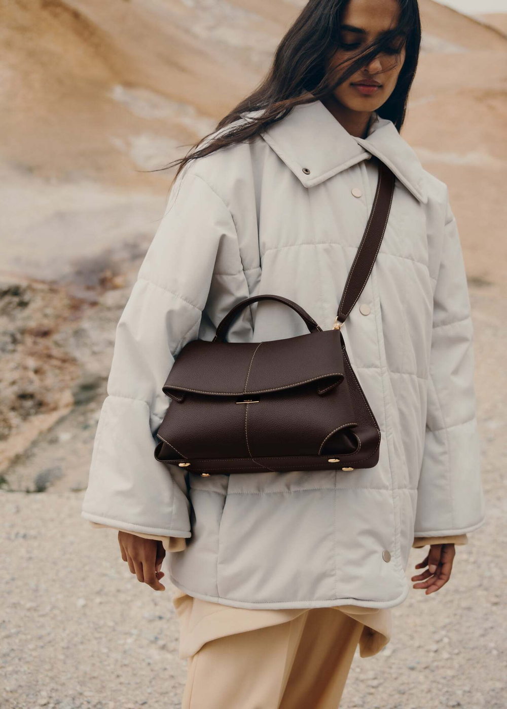 Сумка Polene Mokki EDITION TEXTURED EBONY