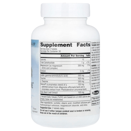 Source Naturals, Serene Science®, Theanine Serene® с Relora®, 60 таблеток