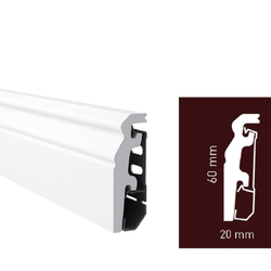 Плинтус дюрополимерный под покраску Arbiton Vega HDPS P0620 Белый 60х20х2400 мм