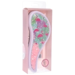 Расческа массажная компактная «ТРОПИКИ», блестки, микс 4 дизайна, 18*7,5см (PVC коробка)