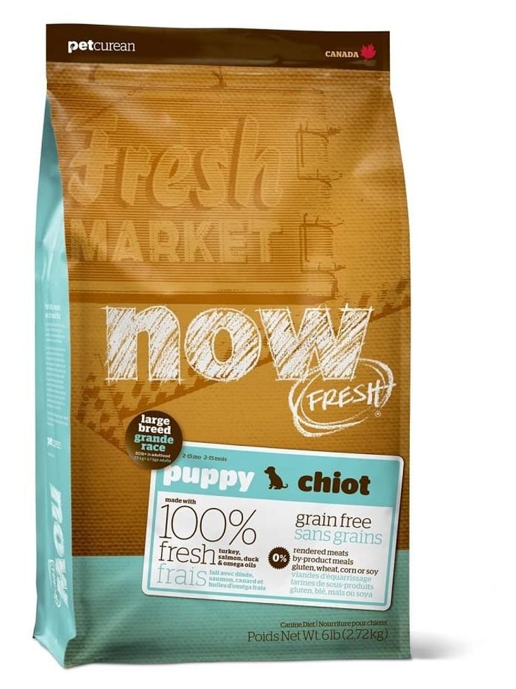 Now Fresh 2,72кг корм для Щенков крупных пород, беззерновой, с индейкой, уткой и овощами
