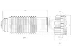 Комплект пыльник и отбойник UNIO DUC-50028