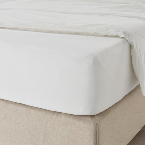 ДВАЛА DVALA Простынь на резинке, белая, 180x200 см