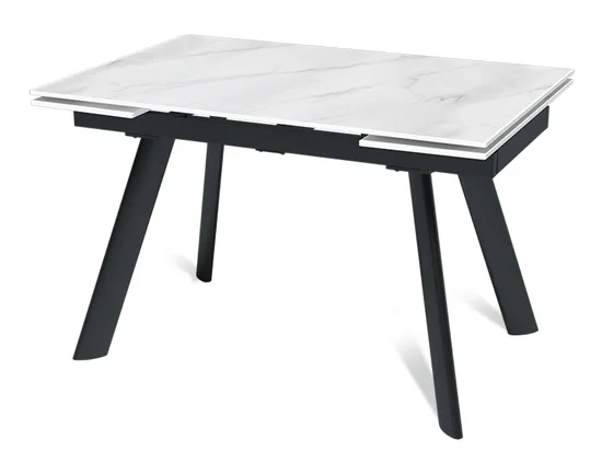 Стол "СТОУН" 120-180, керамика Snow Mountain Stone матовая , черный муар