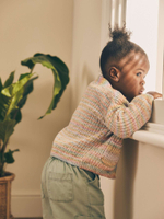 Кардиган вязаный для девочки Next Q87-903, Кремовый, Розовый, Салатовый