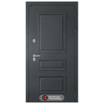 Дверь с терморазрывом входная Лабиринт ATLANTIC 25 Белый софт (черная вставка)