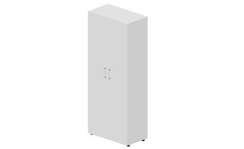 Шкаф 80х44х195см для документов (2 двери, 4 полки, ручки - хром)