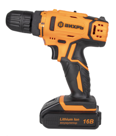 Дрель-шуруповерт аккумуляторная Вихрь ДА-16Л-2К (2,0 А/ч)
