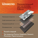 WSM. ТЕПЛЫЙ ПОЛ WARMSTAD 1360 - 9 кв.м | Нагревательный мат для теплого пола