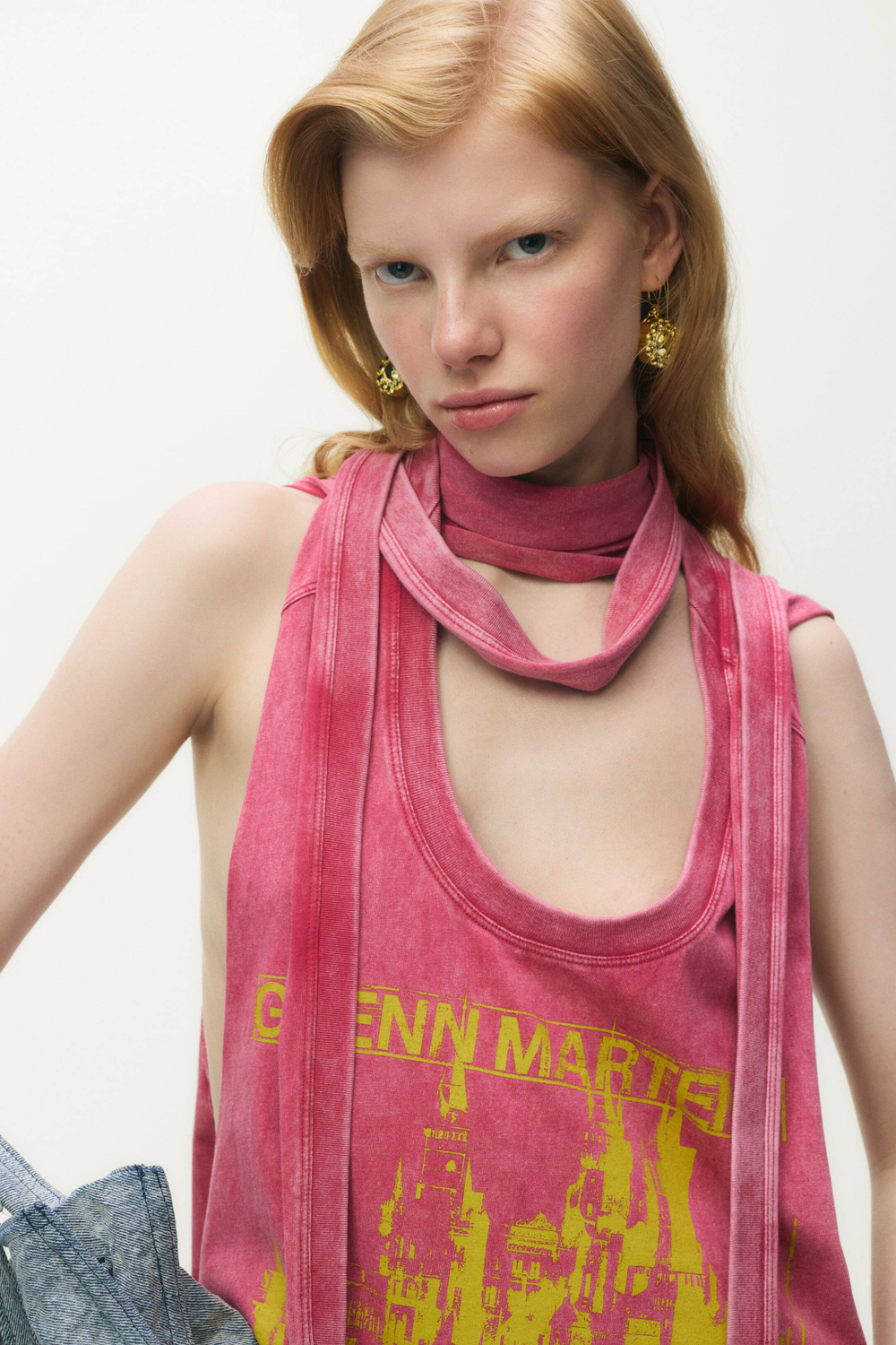 H&M - Glenn Martens Мини-платье с принтом, розовый