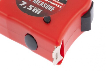 Рулетка Double fixation,7,5 м х 25 мм,обрезиненный корпус,двойная плавная фиксация Matrix