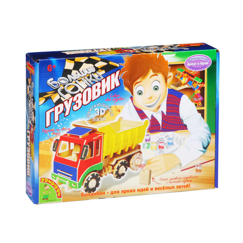 Двигающийся 3D-пазл Большие гонки "Грузовик" 120 деталей