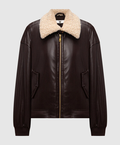 TWINSET Куртка из эко-кожи в авиаторском стиле