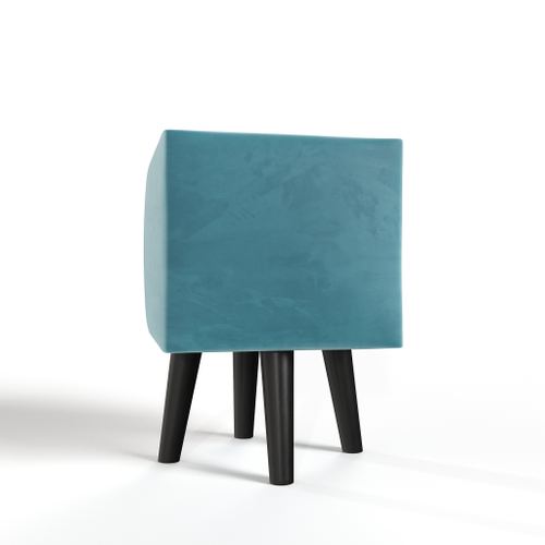 Пуф квадратный на высоких ножках Фантазёр Z-12 (Азур, небесно-голубой) в офис, дом, салон красоты, прихожая, гостиная, на кухню, в кафе, в зону ожидания, в коридор, к туалетному столику. Банкетка, подставка.