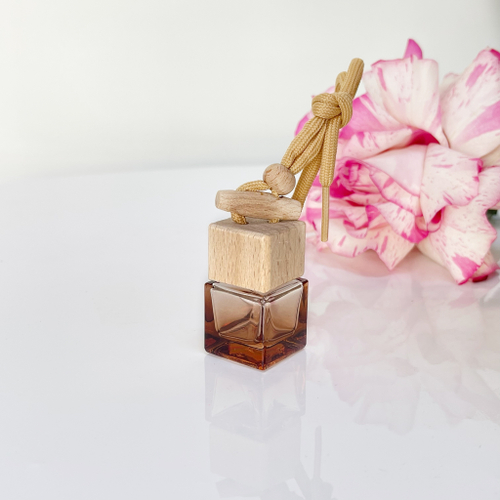 Автофлакон квадратный с деревянной крышкой