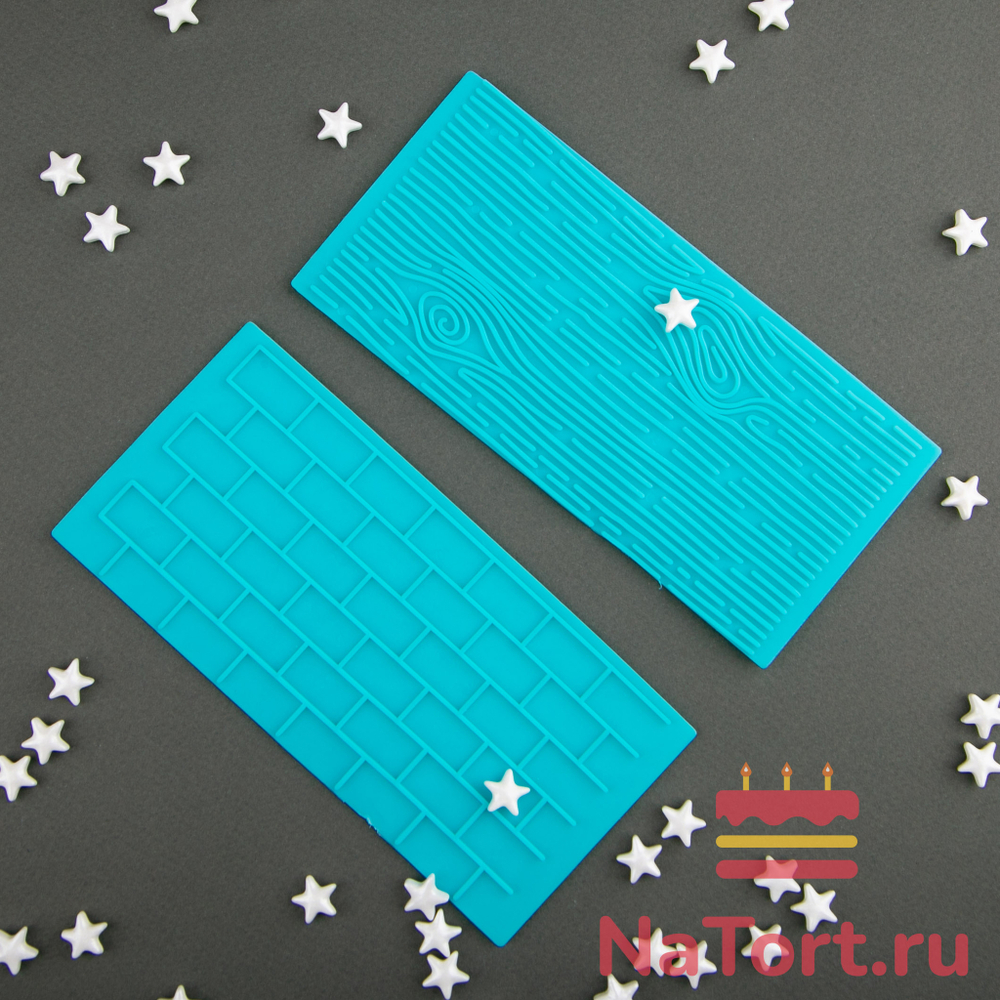 Набор оттисков для мастики и шоколада «Дерево и кирпич» 2 шт