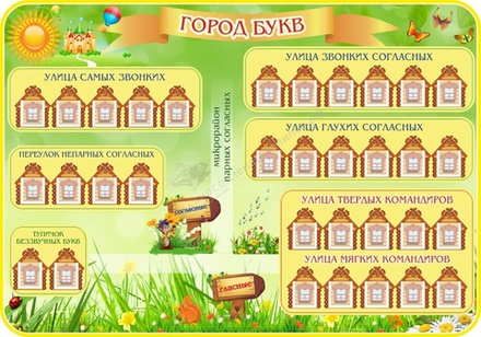 "Город букв" резной стенд