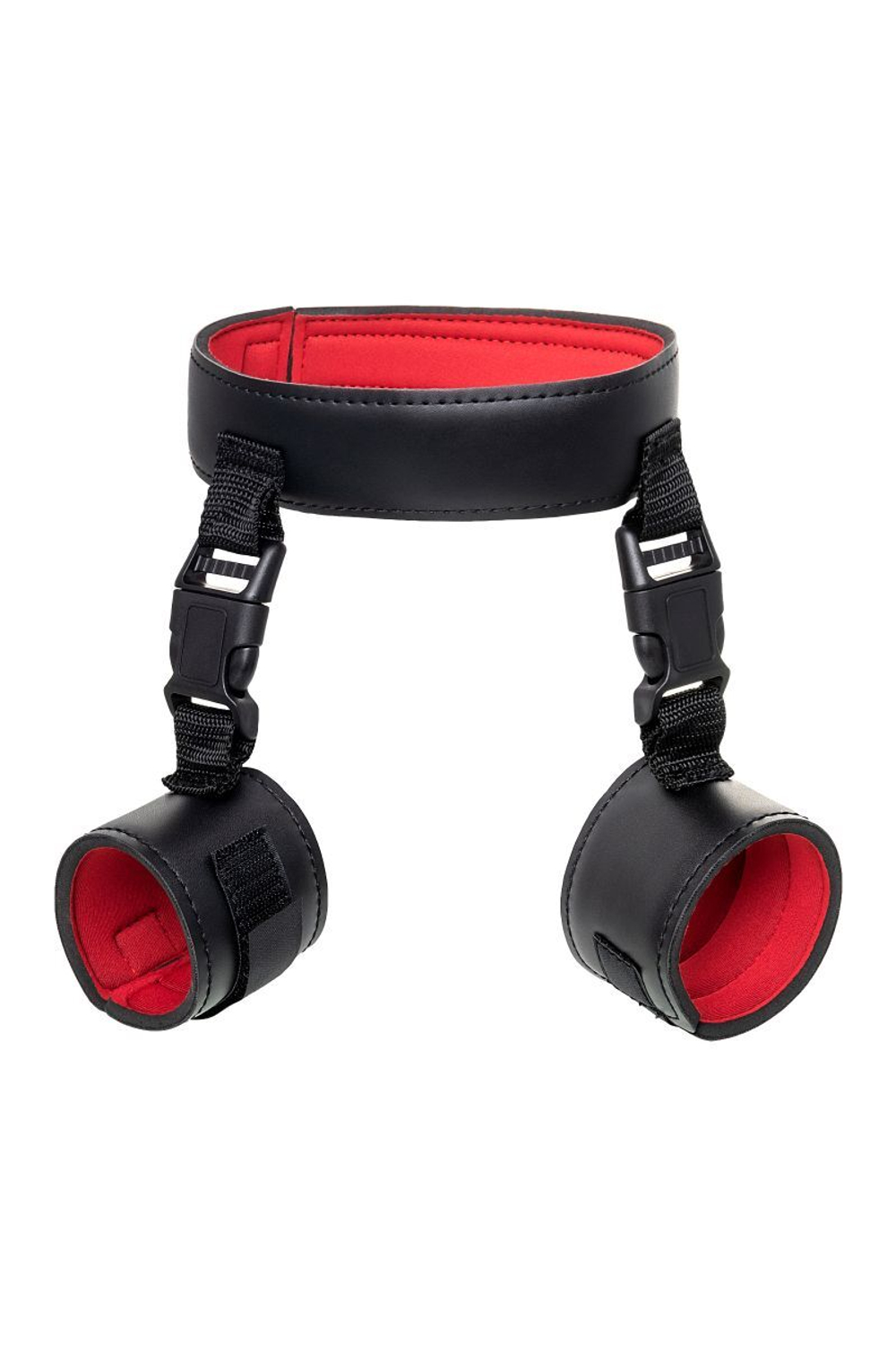 Черный ошейник с наручниками на липучках (Цвет: черный)