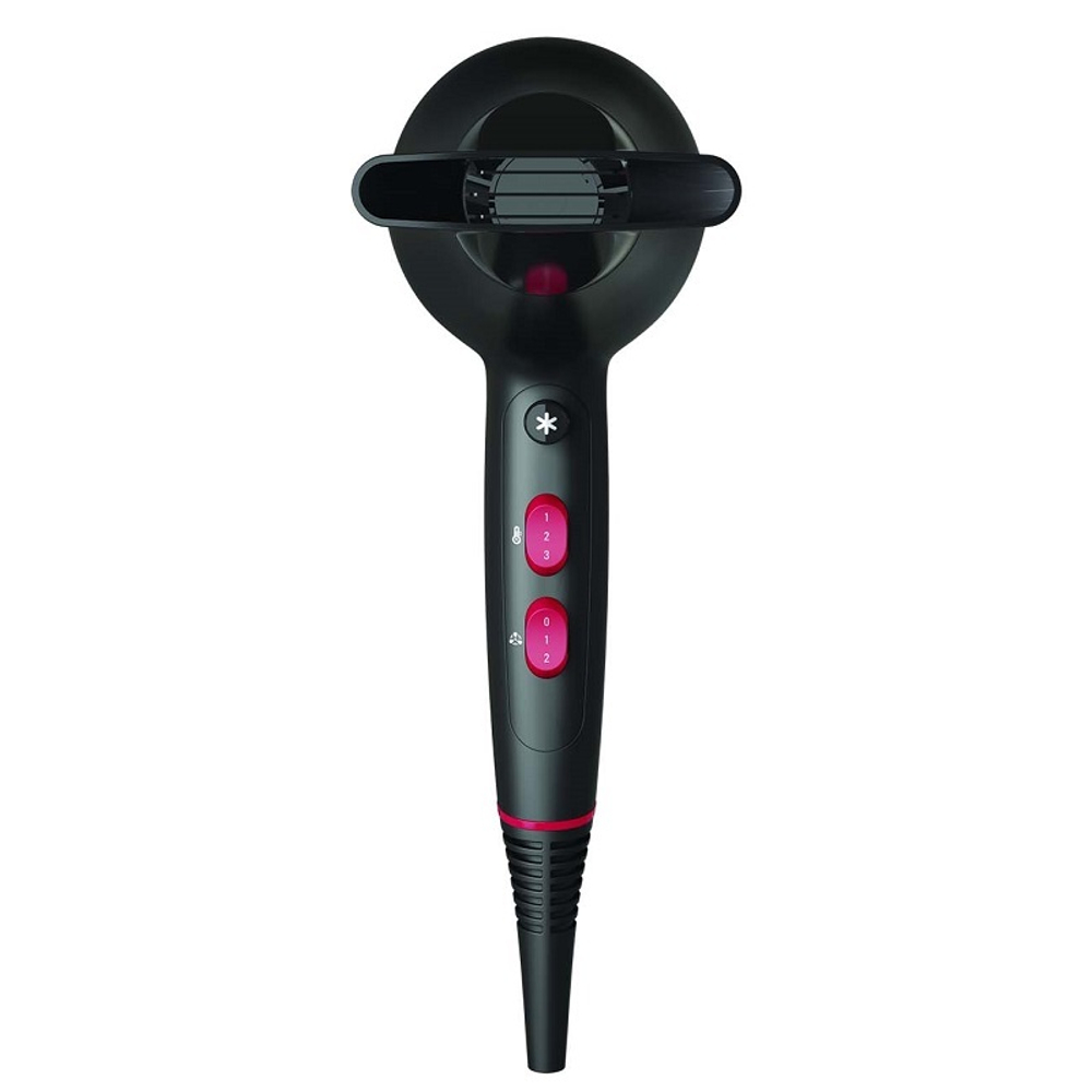 Фен Tefal HV5700D8, чёрный/розовый