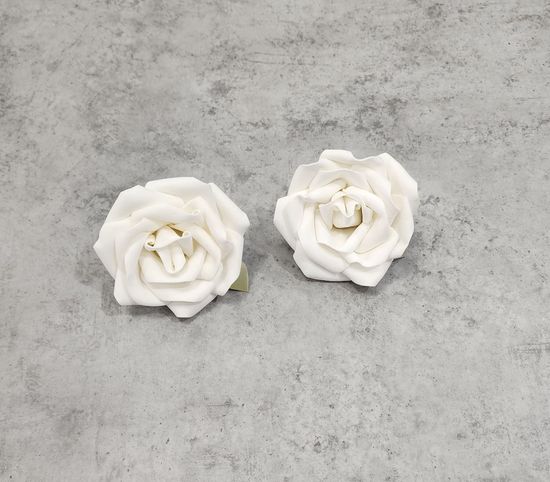 Цветы из латекса (фоамарина) бело-красный 4.5 см, набор 5 штук