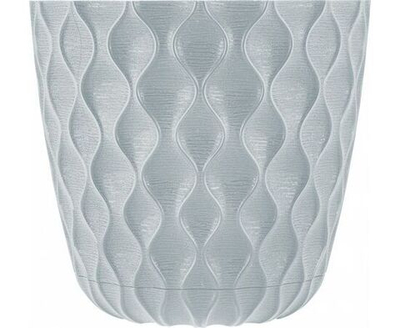 Горшок для цветов с поддоном Wave, 2,5 л, d 17,5 см, цвет серый