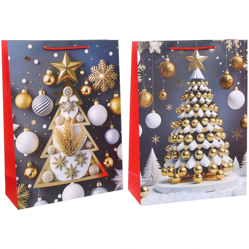 Пакет подарочный «Елочные игрушки» 41.5*32*12 см, микс