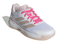Детские теннисные кроссовки Adidas Ubersonic K - off white/silver metallic/powder plum