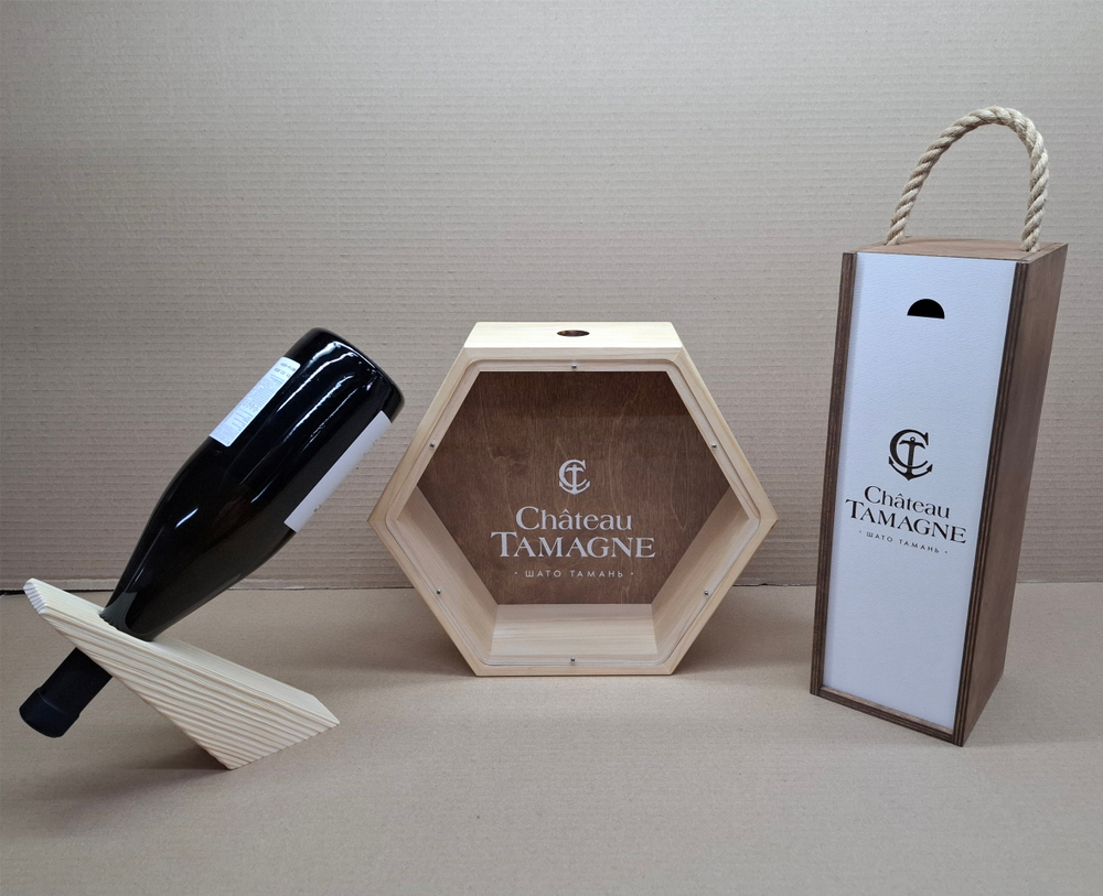 Копилка для винных пробок деревянная, шестигранная, с покраской