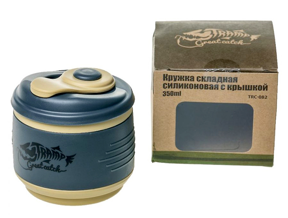 Кружка силиконовая складная с крышкой Tramp TRC-082-9519
