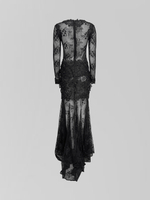 Платье 1803 длинное из кружева с чашечками на молнии сзади