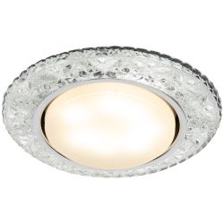 Светильник встраиваемый cо светодиодной подсветкой ЭРА DK LD25 SL/WH под лампу GX53 прозрачный