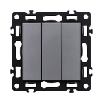 Трехклавишный выключатель 10А/250В Серый Kollinger Asthetik AS-710GY
