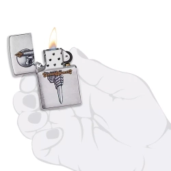 Зажигалка Zippo 49488 Sword Skull Design, Brushed Chrome
